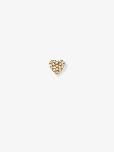 Heart Stud Single Earring in Diamonds and 18k Gold versefinejewellery.com