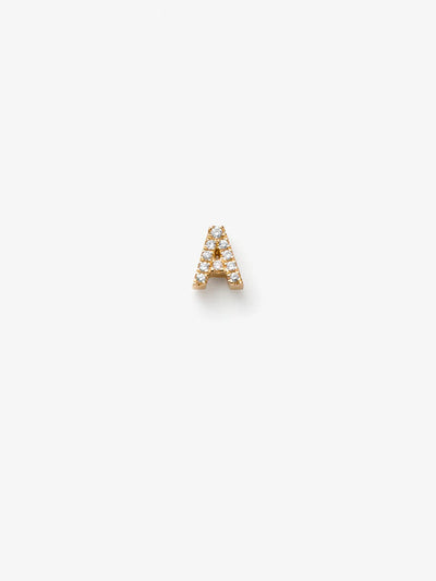 Letter A in Diamonds and 18k Gold versefinejewellery.com