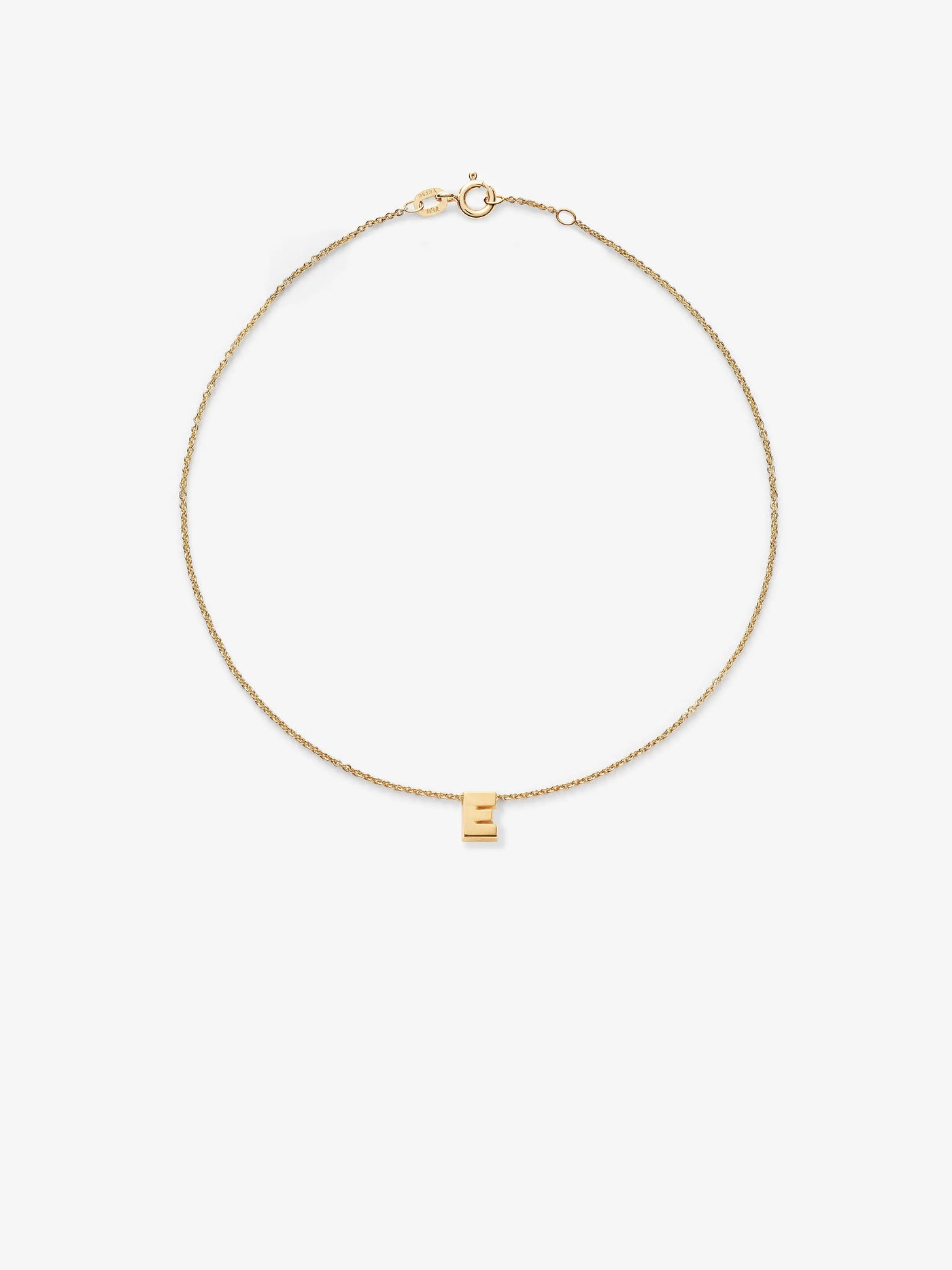 Letter E Bracelet in 18k Gold versefinejewellery.com