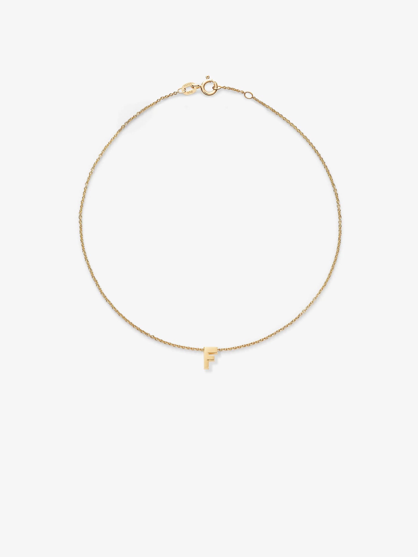 Letter F Bracelet in 18k Gold versefinejewellery.com