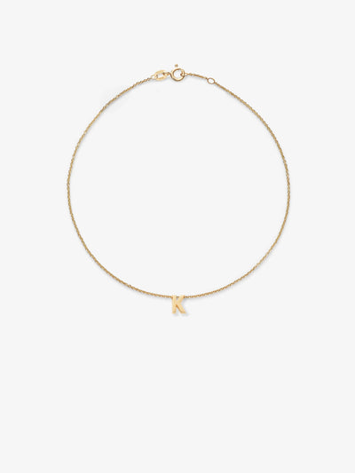 Letter K Bracelet in 18k Gold - versefinejewellery.com