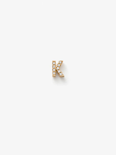 Letter K in Diamonds and 18k Gold versefinejewellery.com