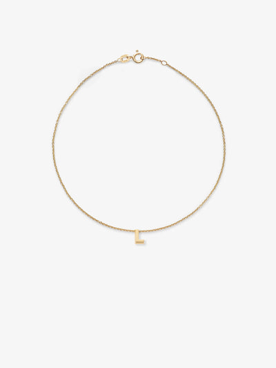 Letter L Bracelet in 18k Gold - versefinejewellery.com