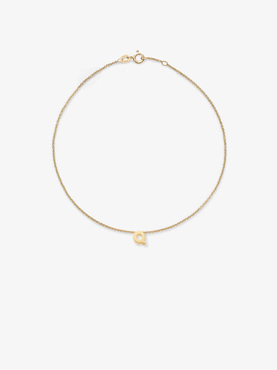 Letter Q Bracelet in 18k Gold - versefinejewellery.com