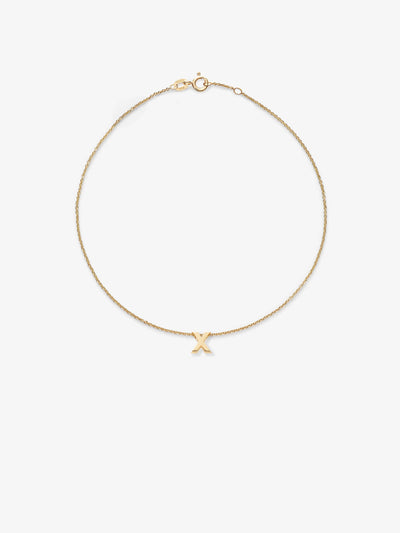 Letter X Bracelet in 18k Gold - versefinejewellery.com