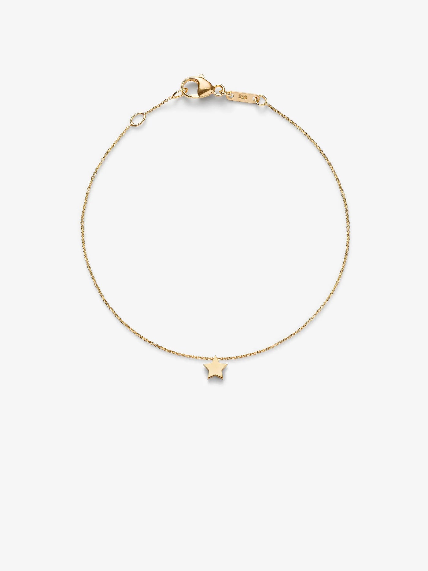 handcrafted Star bracelet with adjustable chain in 18k solid gold. 