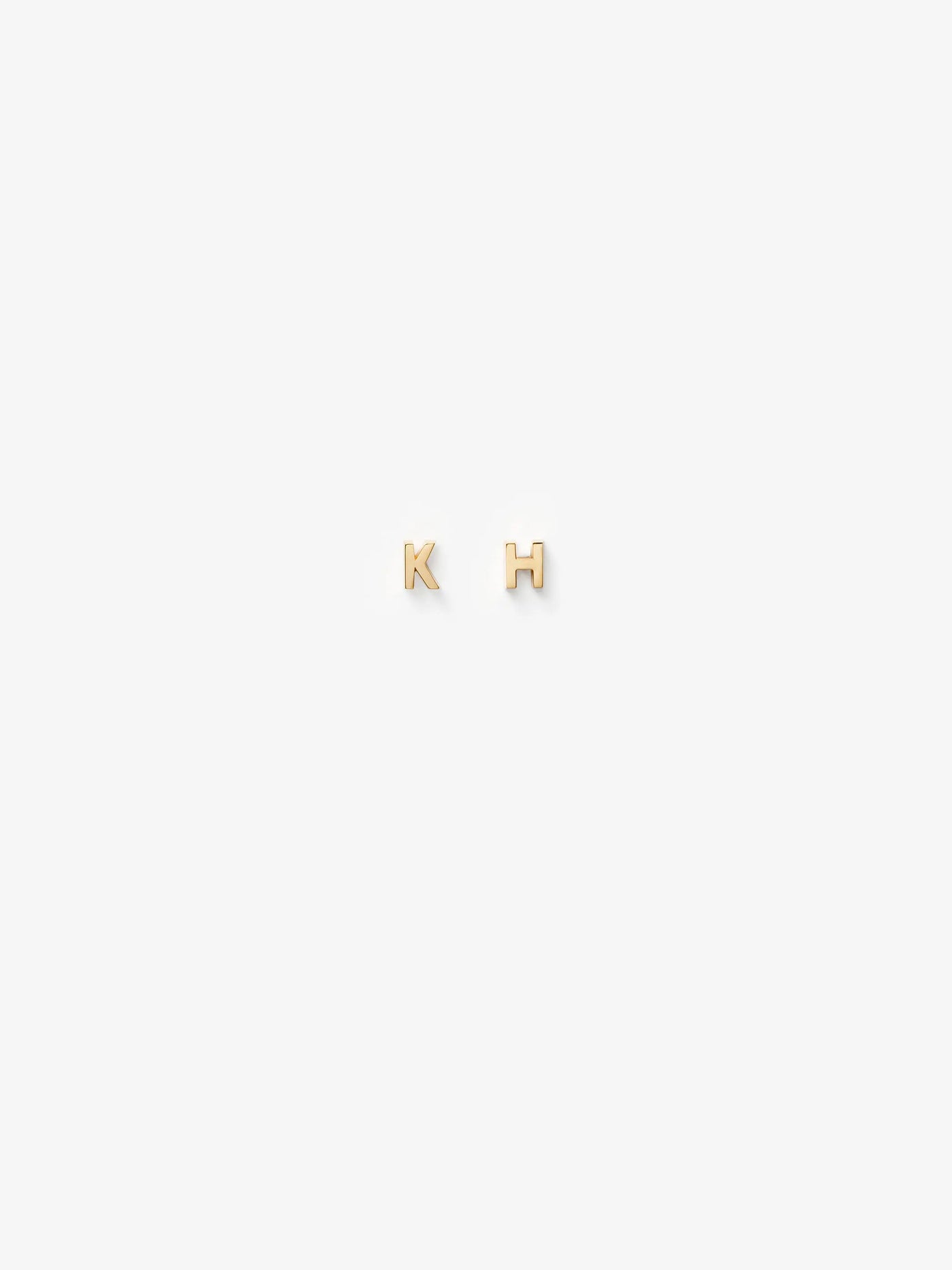 Two Letters Stud Earrings in 18k Gold versefinejewellery.com