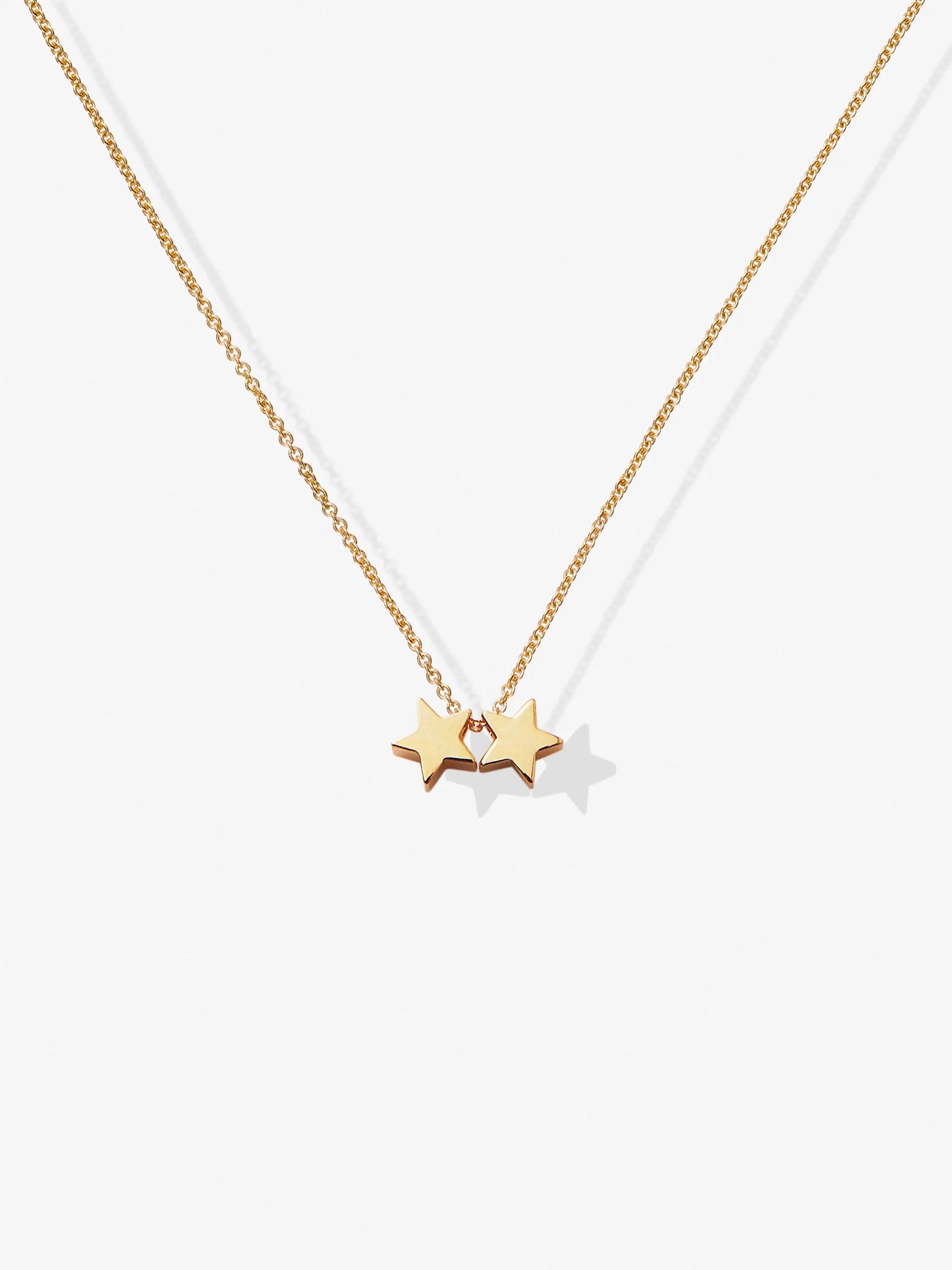 Two Stars Necklace in 18k Gold versejewellery.com