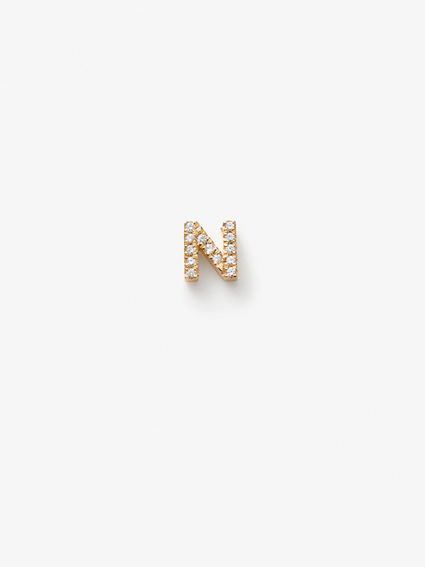 Letter N in Diamonds and 18k Gold