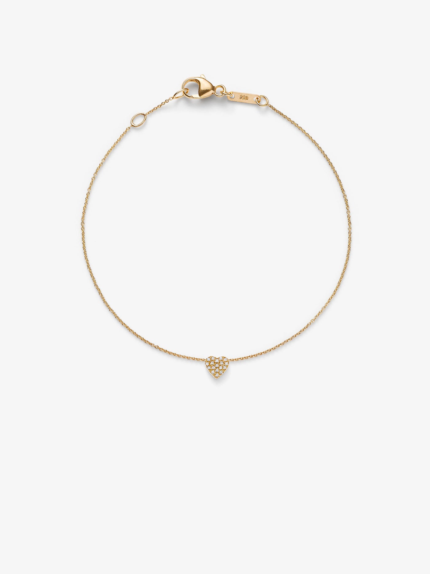 Diamond Heart 18-Karat Gold Bracelet