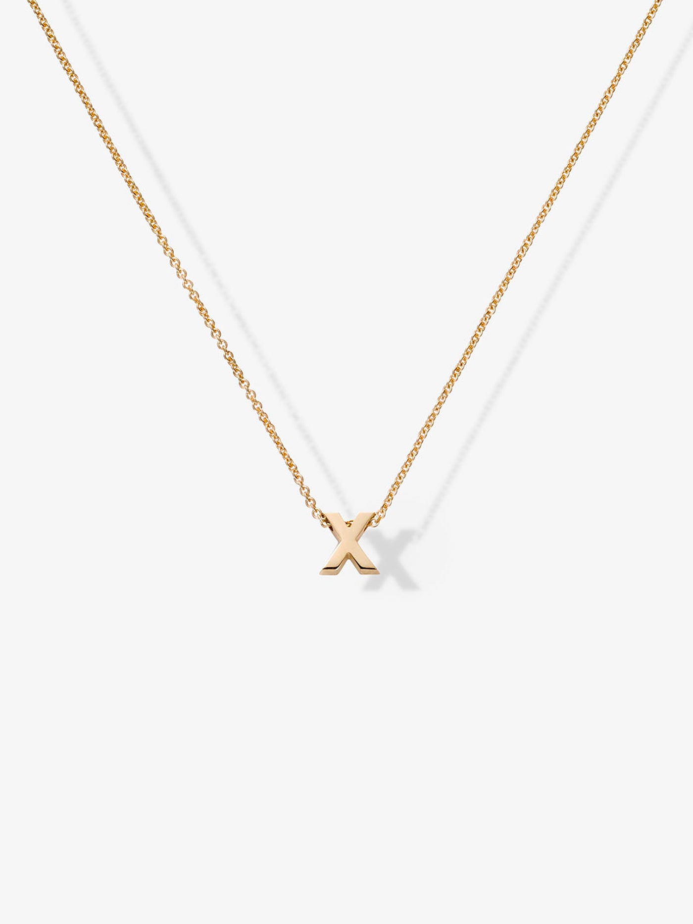 Letter X Necklace in 18k Gold