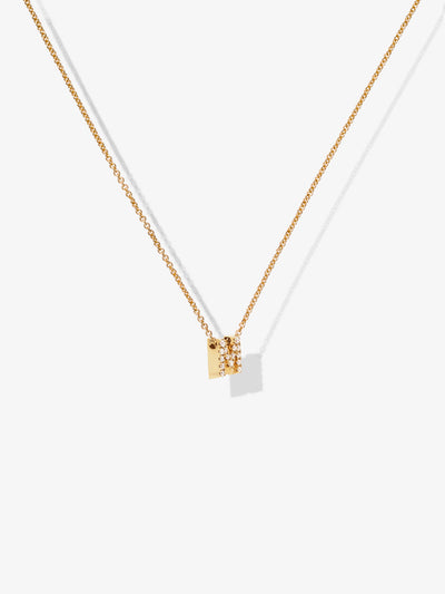 Four Diamond Letters Heart 18-Karat Gold Necklace