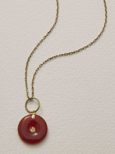 Verse Fine Jewellery Vintage Gold Red Jade Necklace Crop