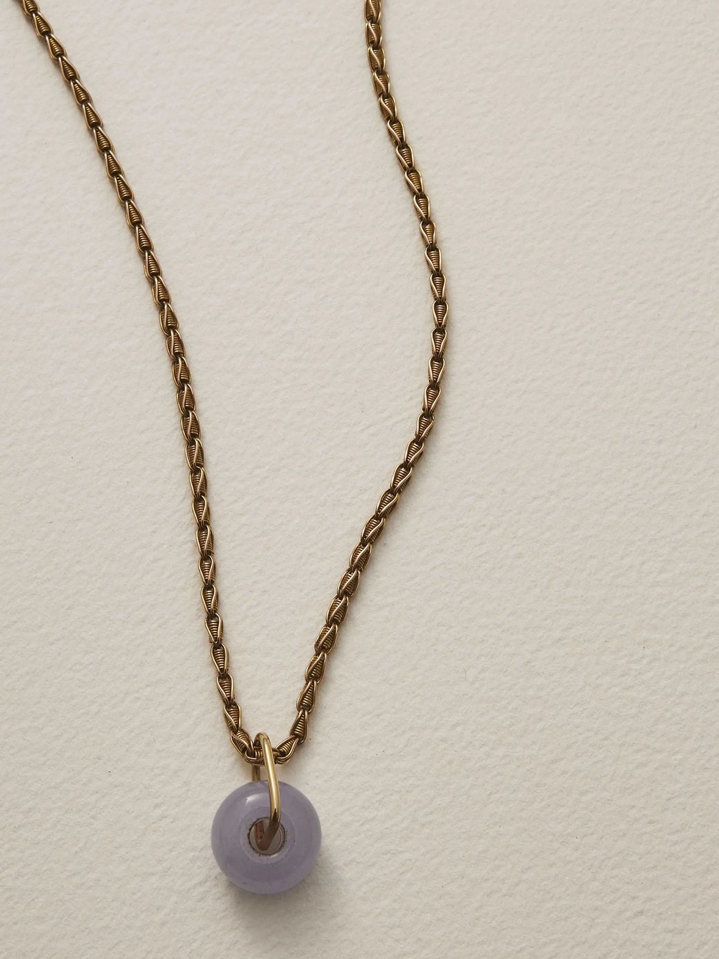 Verse Fine Jewellery Vintage Gold Lavender Jade Peace Necklace