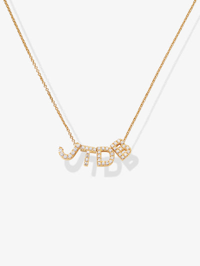 Four Diamond Letters 18-Karat Gold Necklace