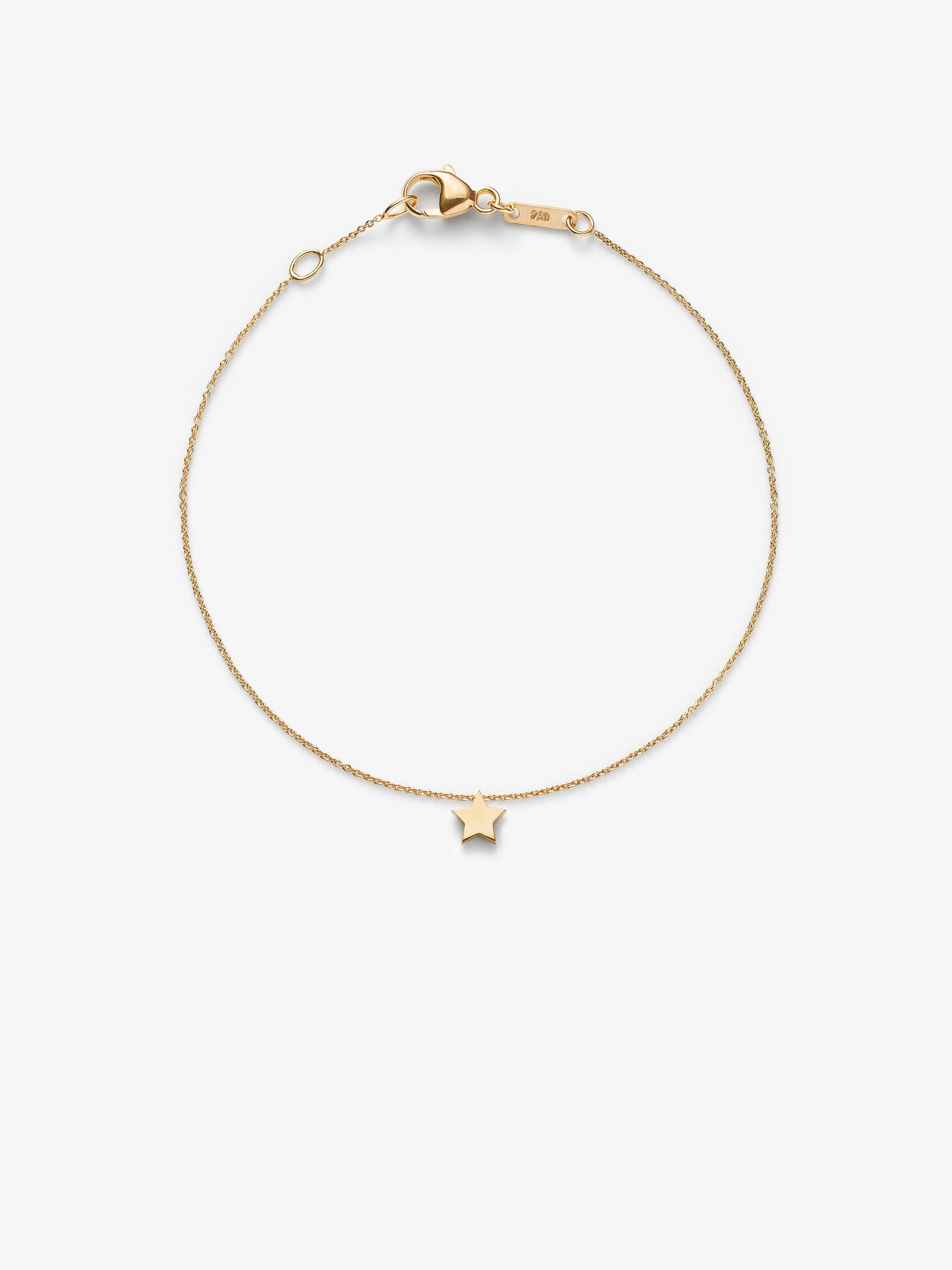 handcrafted Star bracelet with adjustable chain in 18k solid gold. 