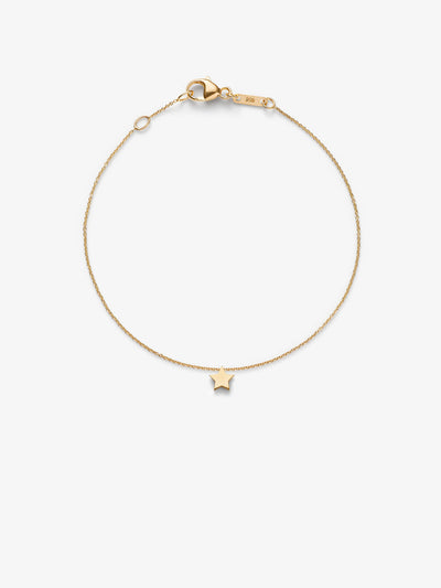 handcrafted Star bracelet with adjustable chain in 18k solid gold. 