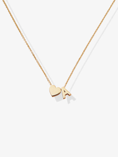 One Letter Heart 18-Karat Gold Necklace