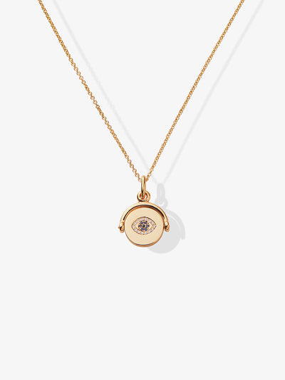 Evil Eye 18-Karat Gold Spinner Necklace